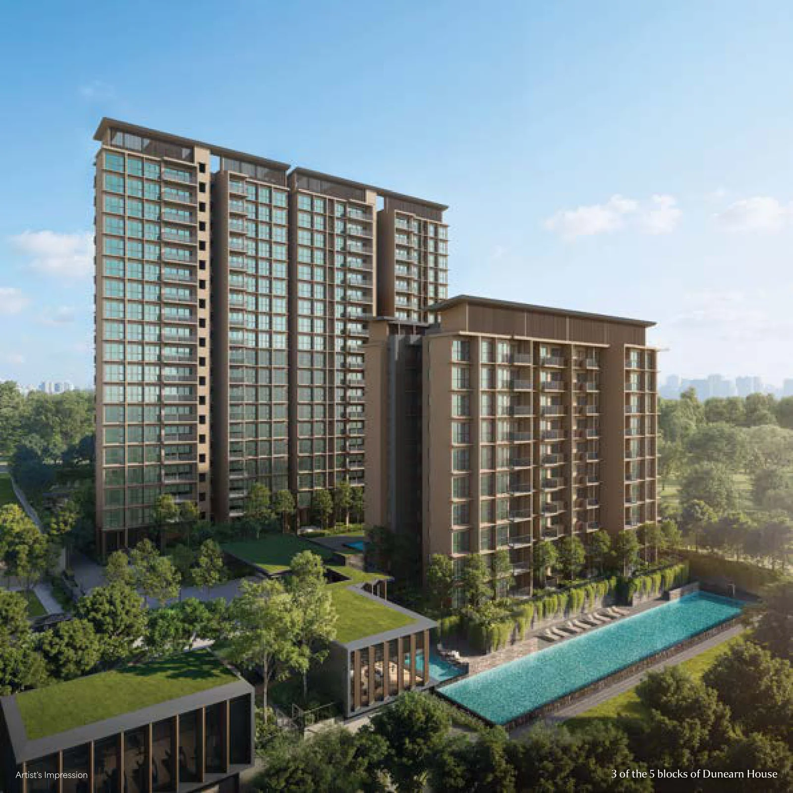 Artist's impression of the blocks above the pool and gardens